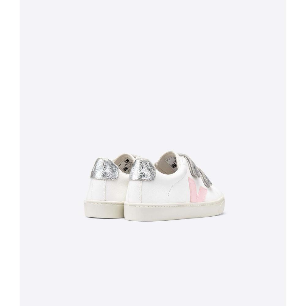 White/Pink Kids' Veja ESPLAR CHROMEFREE Shoes | AU 731PJJ